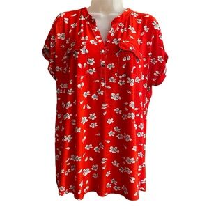Lily Morgan XL/TG Red with White floral Top Material 95% Polyester 5% Spandex